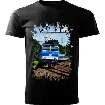 Pánské tričko tričko s lokomotivou 362 024-2 černé 4XL (tričko s vlakem)