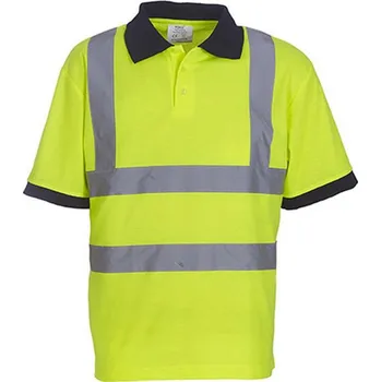 YOKO Hi-Vis polokošile se dvěma páskami a výztuhami Barva: Hi-Vis Yellow, Velikost: 4XL G_YK210