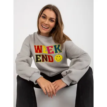 Dámská mikina Sweatshirt-EM-BL-617-6.30X-grey My Red Lips šedá 3211087