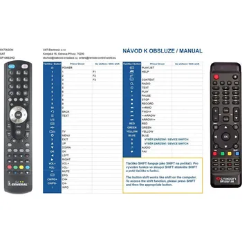 Dálkový ovladač General OCTAGON SF3038, SF4008 - náhradní dálkový ovladač 683983