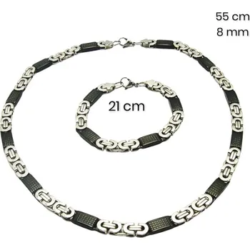 Souprava šperků Ocelový náhrdelník + náramek 23903200