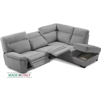 Sedací souprava Rohová sedací souprava DANNY s funkcí relax, pravá, elektrické, šedá (tessuto promo ash - l.grey - caribou)