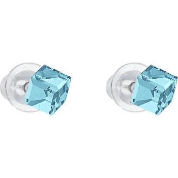 Náušnice Náušnice Kostička 5mm Aquamarine SWAROVSKI