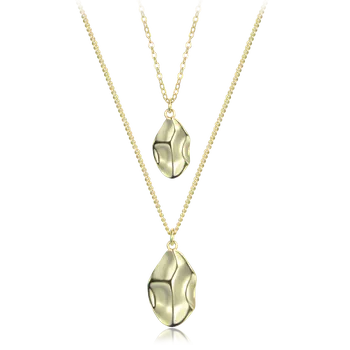 Náhrdelník MINET Moderní dvojitý pozlacený stříbrný náhrdelník JMAS0283GN42