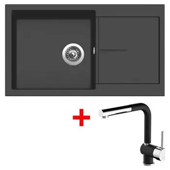Granitový dřez Sinks INFINITY 860 Nanoblack+MIX 3 P Nanoblack