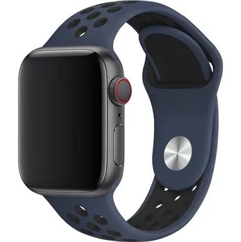 Řemínek na hodinky AW Sportovní řemínek na Apple Watch - Navy modrý-černý Šířka uchycení řemínku: 44/45/46/49mm, Délka řemínku: Pánský - M/L (16 - 21cm), Barva: Navy modrá-černý IR-AWSPRT74