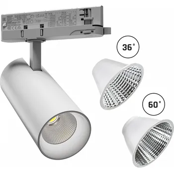 Lištový třífázový reflektor Andromeda 15-27W 940 36°/60° 230V bílý