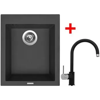 Granitový dřez Sinks CUBE 410 Pureblack + Vitalia GR