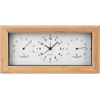 Hodiny Nástěnné-stolní hodiny s teploměrem a vlhkoměrem 5925WH Karlsson 26cm
