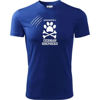 Německý ovčák - protected - Dětské triko sportovní (dresovina) - 158 cm/12 let ( Královská modrá )