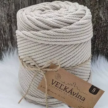 Příze Velká vlna Špagát 5mm Len (Špagátová příze 5mm Ĺan)