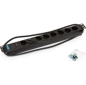 Rozvaděč Triton 19',8xDE zásuvka,kontrolka,3x1.5mm 2m kabel CZ-DE, RAL9005