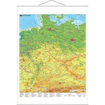 Stiefel Wandkarte Großformat Deutschland physisch laminiert mit Metallleisten - Stiefel, Heinrich