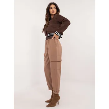 Trousers-TW-SP-BI-6-1313.47-light brown Och Bella hnědá 3213148