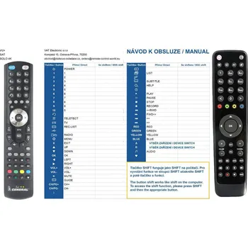 Dálkový ovladač General VU+ SOLO 4K - náhradní dálkový ovladač 17290