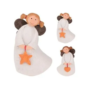 Vánoční dekorace Anděl polyresin 68x50x105mm stojící mix, barevná