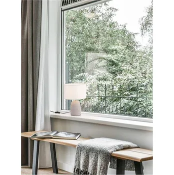 Stojací lampa NOVALUCE Stolní lampa CHEMPO šedý beton a kov bílé stínidlo E27 1x12W 230V IP20 bez žárovky - NOVA LUCE