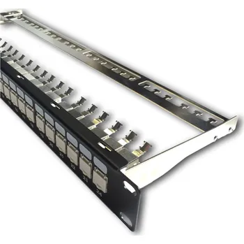 Rozvaděč Patch panel Datacom 24x RJ45, přímý, CAT6A, STP, černý, 1U