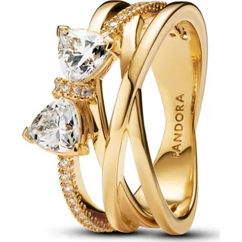 Oblečení a móda Pandora Pozlacený překřížený prsten Třpytivá mašlička Shine Timeless 163511C01 50 mm + 2 měsíce na vrácení zboží