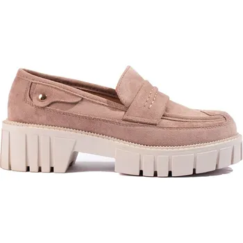 Dámské mokasíny Dámské semišové mokasíny na platformě Shelovet - Béžová UK132P-KH Velikost: 40
