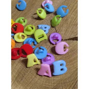 Knoflík Knoflík dětský písmenka 10 ks mix
