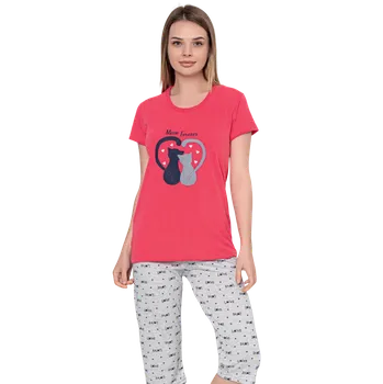 Dámské pyžamo Dámské krátké pyžamo Christina 1315 L Červená