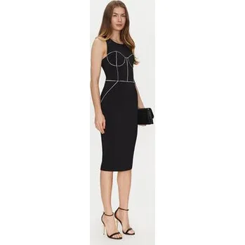 Dámské šaty Elisabetta Franchi Koktejlové šaty AB-724-51E2-V440 Černá Slim Fit 38