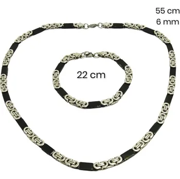 Souprava šperků Ocelový náhrdelník+náramek 23753100