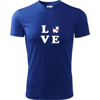 Yorkšírský terier love - Dětské triko sportovní (dresovina) - 158 cm/12 let ( Královská modrá )