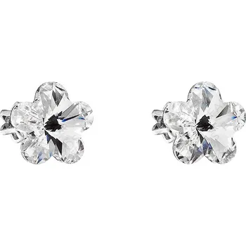 Náušnice Náušnice stříbrné kytička 10mm bílá puzeta ag925 FABOS