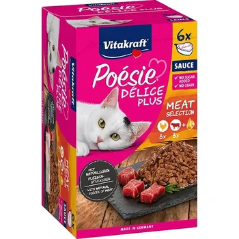 Krmivo pro kočku Vitakraft Poésie Délice Plus Multipack kuřecí + hovězí 6 × 85 g
