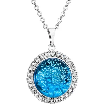 Náhrdelník Náhrdelník Zdobená mugle Tmavá Aqua silver SWAROVSKI