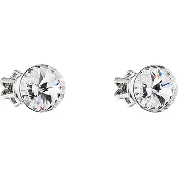 Náušnice Stříbrné náušnice puzeta kulaté rivoli 6mm bílá Ag925