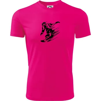 Chlapecké tričko Rychlý snowboardista - Dětské triko sportovní (dresovina) - 122 cm/6 let ( Neon Pink )