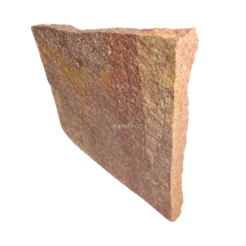 Přírodní kámen Přírodní štípaný kámen dlažba porfyr Donna, nepravidelné tvary tl. 30-50 mm (Dlažba/obklad tl. 30-50 mm, rozměr 15-40 cm)