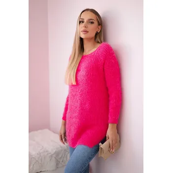 Dámský svetr Kesi Włoski Svetr s chlupem růžový neon Kesi Włoski červená 3186999