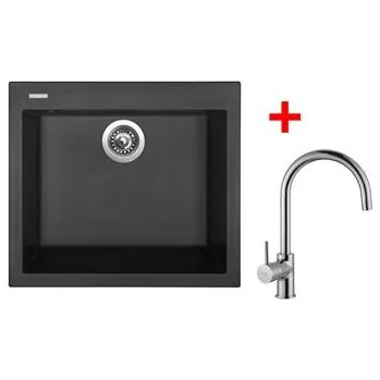 Granitový dřez Sinks CUBE 560 Pureblack + Vitalia