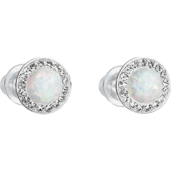 Náušnice Náušnice pecky opál bílý FABOS