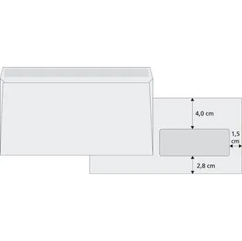 Obálka OFFICEO Obálky DL s okénkem vpravo - obyčejné, 50 ks