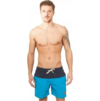 Pánské plavky Barevné pánské plavky šortky s kontrastní šňůrkou Urban Classics Barva: modrá námořní - tyrkysová, Velikost: L