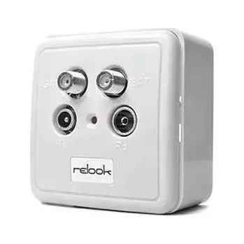 Elektrická zásuvka Anténní zásuvka účastnická bílá, 2x SAT, 1x TV, 1x FM, kompletní 791438