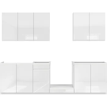 Kuchyňská linka Black red white Kuchyňská sestava Sole 260 Barva korpusu skříněk: Bílá alpská, Zvolte barvu dvířek: Bílá lesk