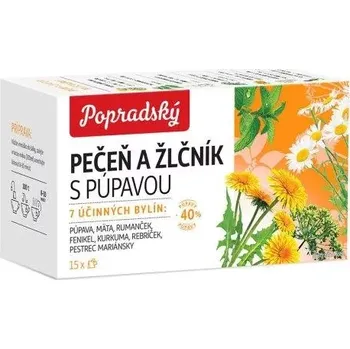 Čaj čaj popradský bylinný Játra a žlučník s pampeliškou 15 sáčků (porcovaný čaj 15x1,5g)