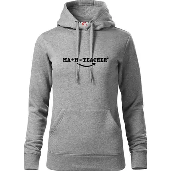 Dámská mikina Ma h teacher - Mikina dámská Cape s kapucí - M ( Tmavě šedý melír )