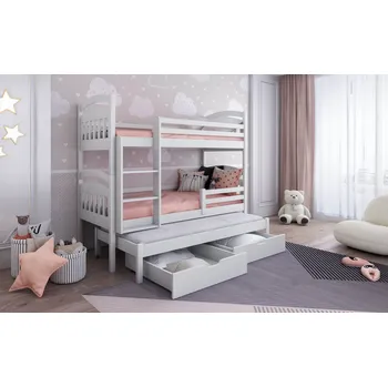 Postel Max-i Patrová postel s přistýlkou ZUBEI CAMA CUATRO + ROŠTY a ZÁSUVKY v ceně Zvolte rozměr:: 80 x 200 cm, Zvolte barvu:: oranžová