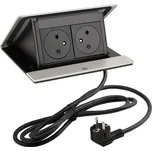 Elektrická POP-UP zásuvka 2x230 V Legrand Barva: stříbrná v barvě černá, bílá nebo broušený hliník