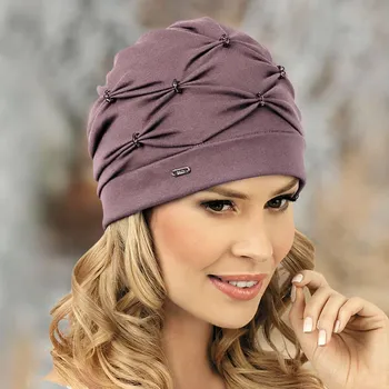 Čepice KRUMLOVANKA Dámská čepice W-0120/C890 tmavá starorůžová