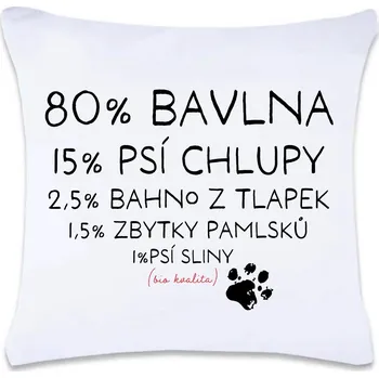 Dekorativní polštářek DOBRÝ TRIKO Polštář s potiskem Bavlna, chlupy, bahno 40 x 40 cm Oboustranný tisk: ANO