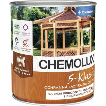 lazura Chemolak Chemolux S-Klasik S 1040 Varianta: Chemolak Chemolux S-Klasik S 1040 0289 tmavý palisandr 2,5 L