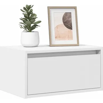 Televizní stolek vidaXL Nástěnné noční stolky s LED osvětlením 2 ks [860220] Barva: Bílá